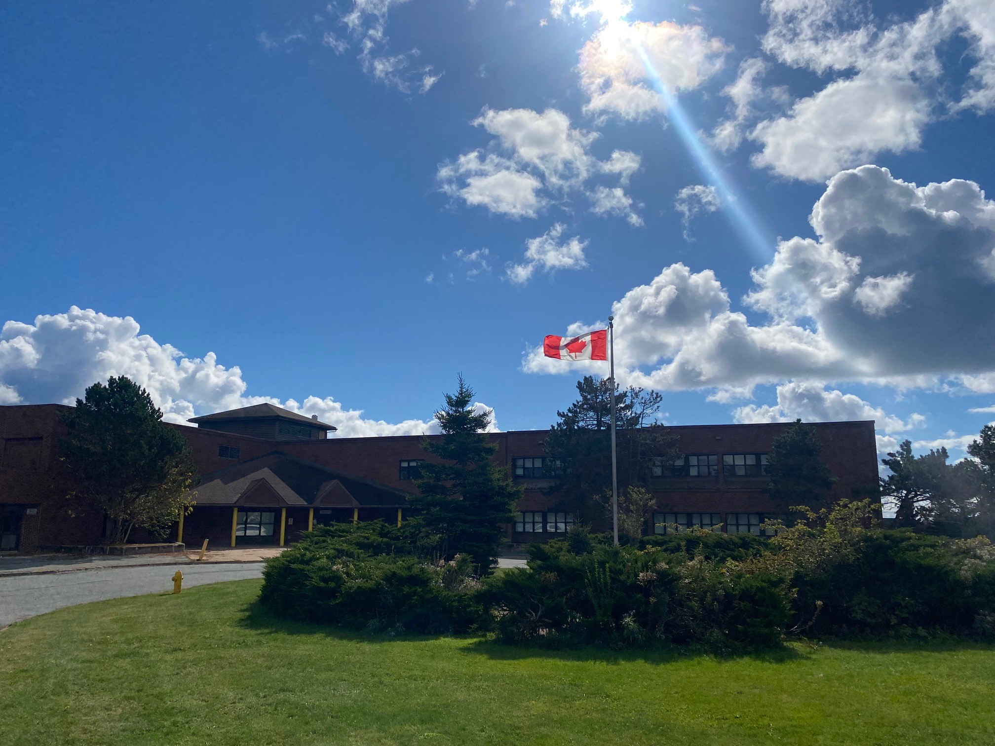 School and flag