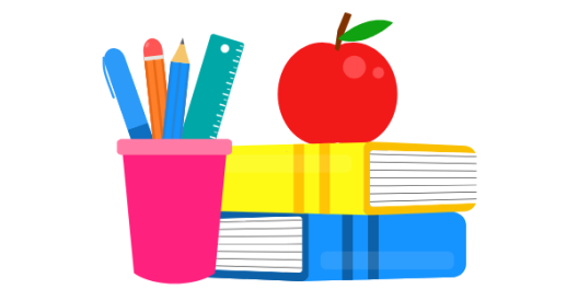 Books and apple