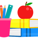 Books and apple